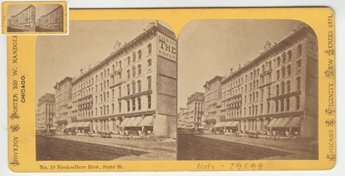 Stereograph of Booksellers Row, Chicago, 1871